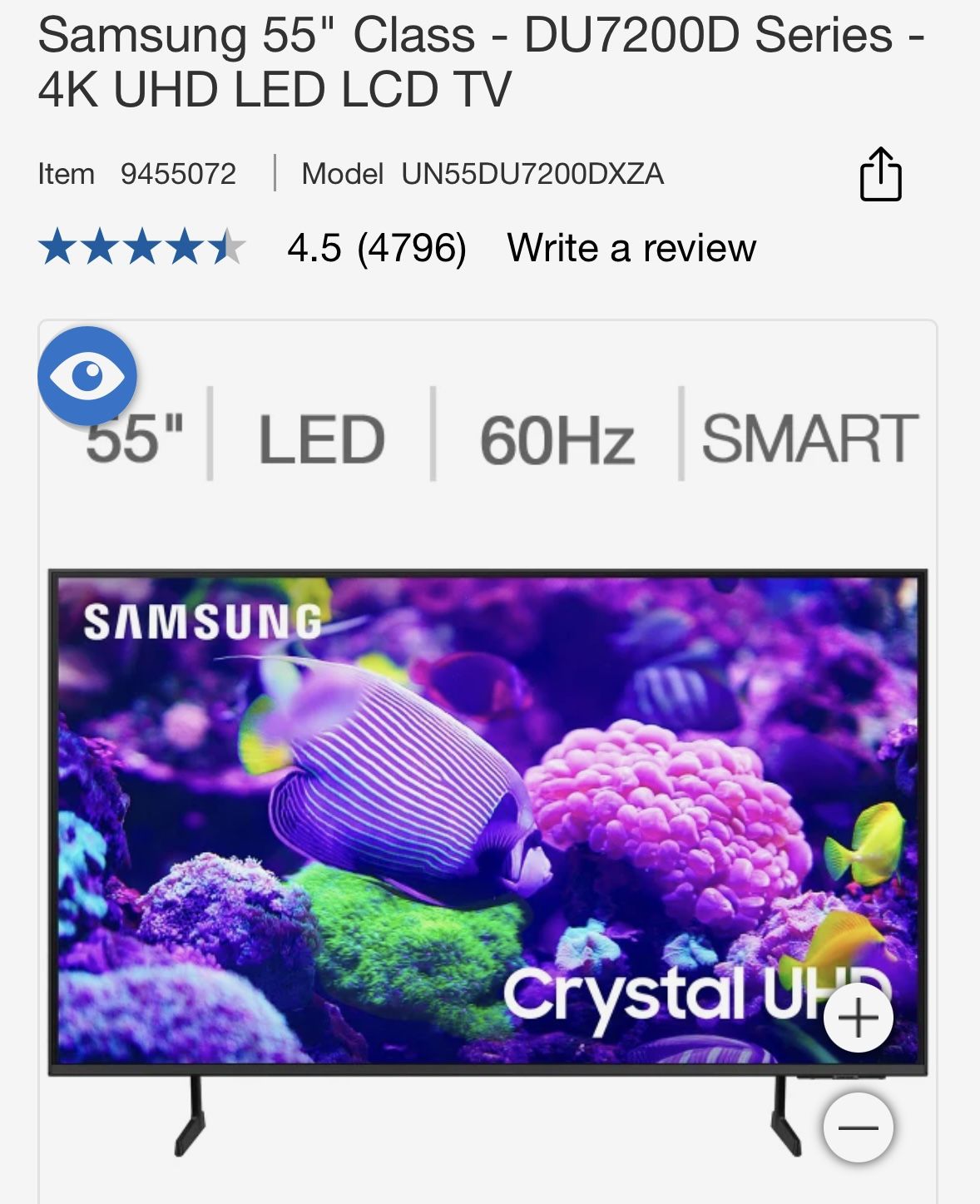 Samsung 55” LED Smart TV