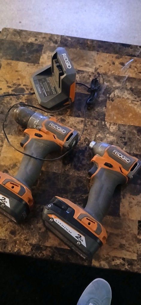 Ridgid Drills, Batteries And Charger