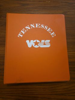 Tennessee Vols Orange 3-Ring Binder with Lady volunteers basketball card and Tennessee football cards