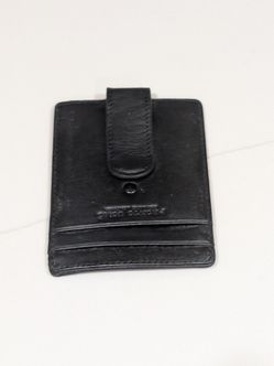 Sleek Black Leather Slim ID Wallet & Card Case – Great Condition