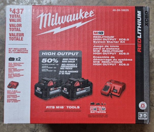 Milwaukee M18 6.0 Ah High Output Starter Kit