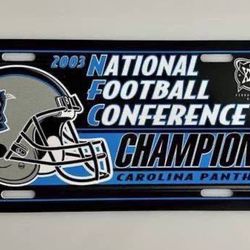 Champions North Carolina Panthers 2003 National Football Conference Super Bowl License Plate