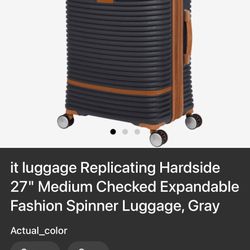it luggage Replicating Hardside 27" Medium Checked Expandable Fashion Spinner Luggage, Gray