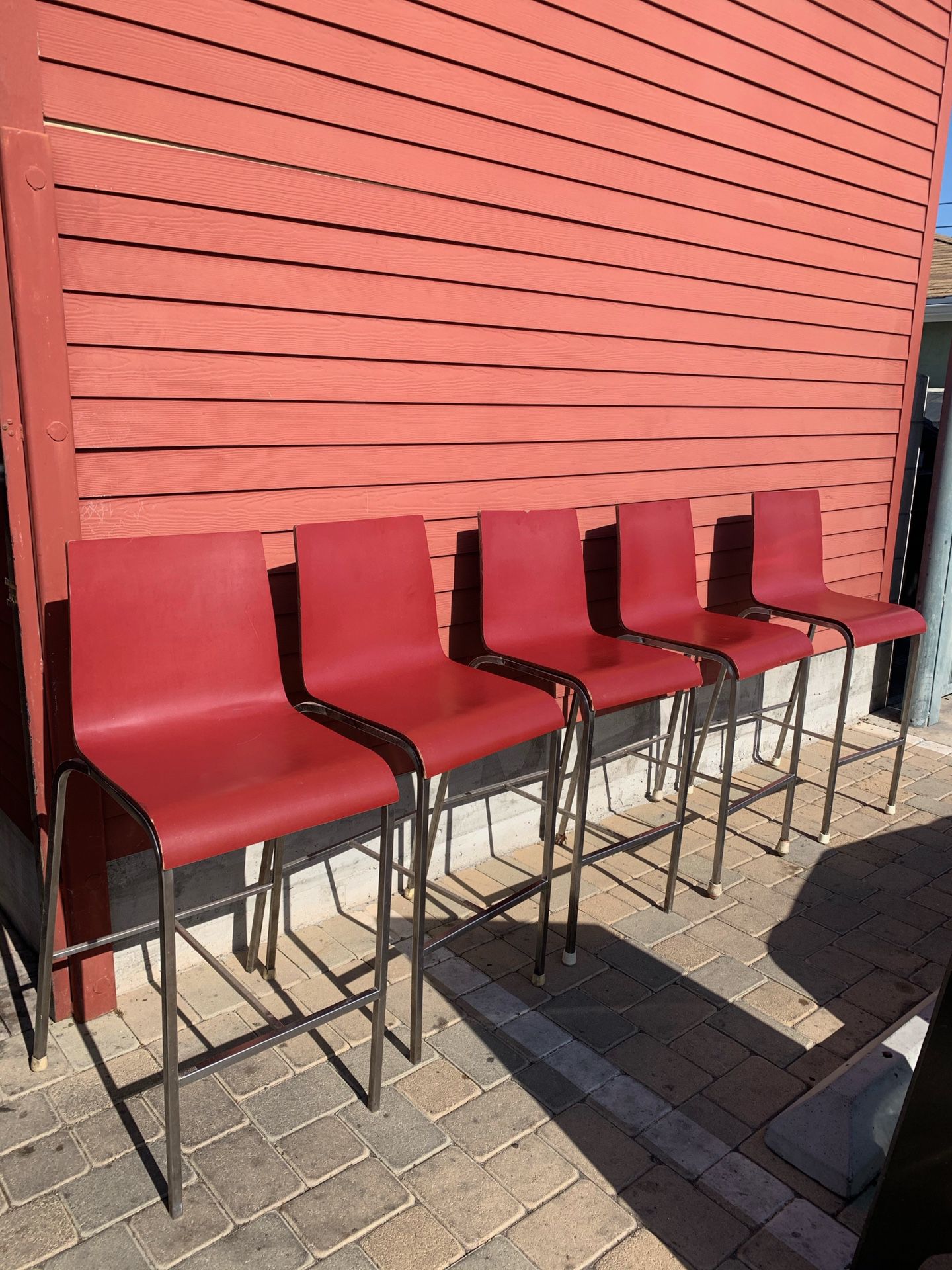 Red bar stools (5)