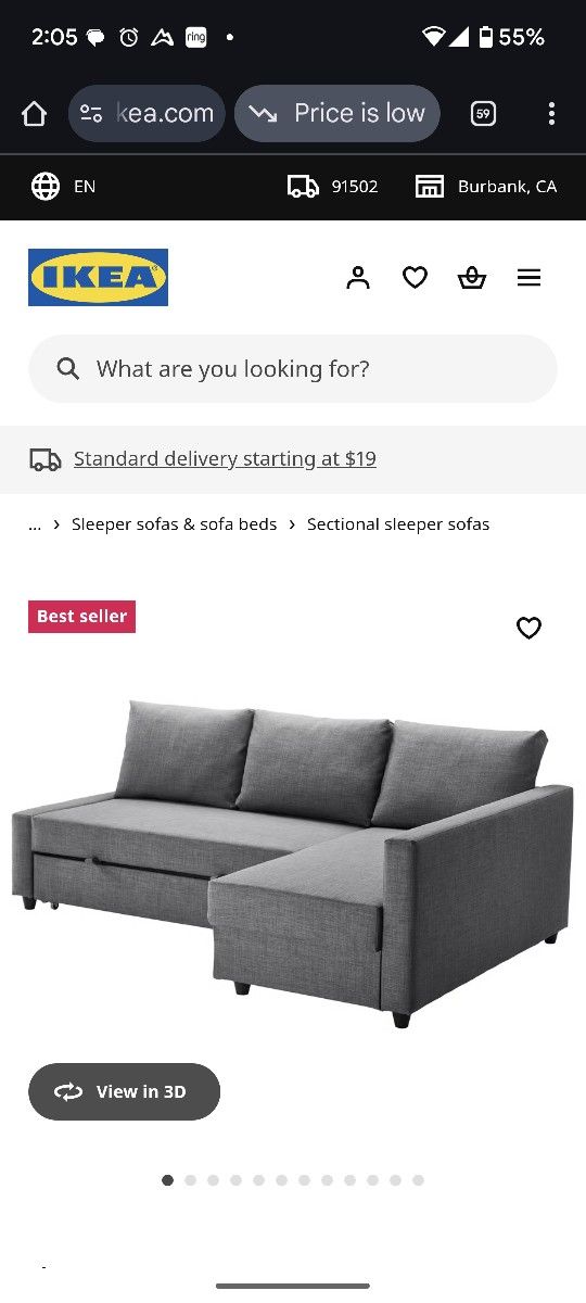 Free Ikea Friheten Sectional Sleeper Couch - Read Description