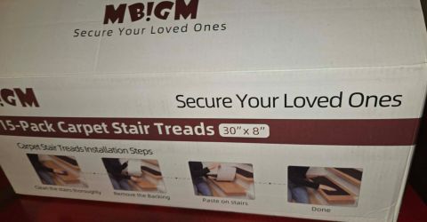 MBIGM 15-pack of 30" x 8" non-slip carpet stair treads.