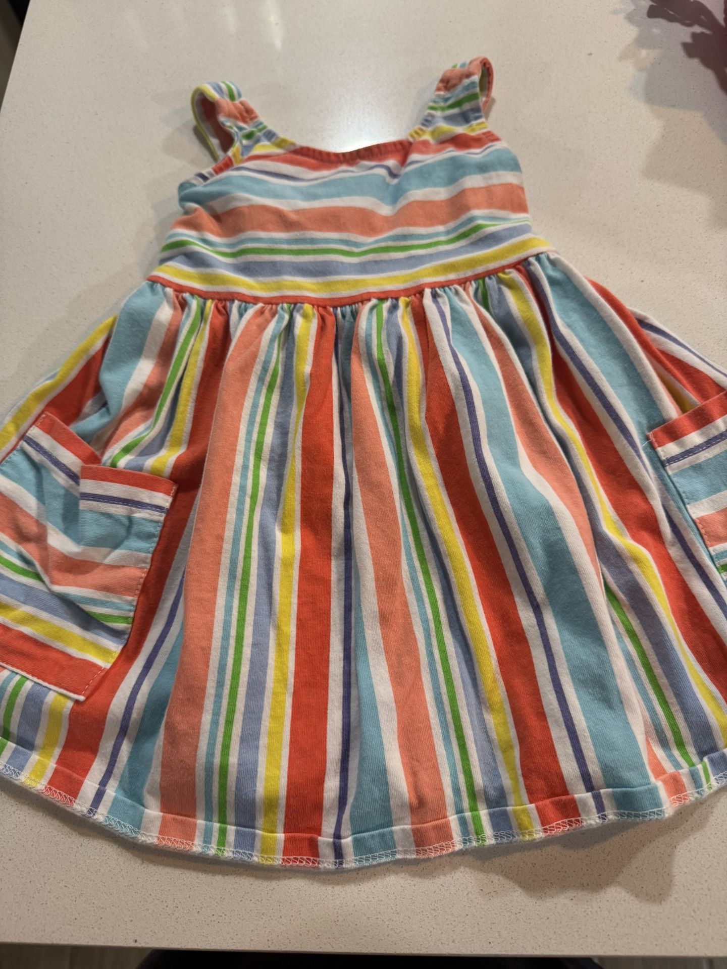 Bonnie Jean Toddler Multicolor Striped Kids Dress 2T