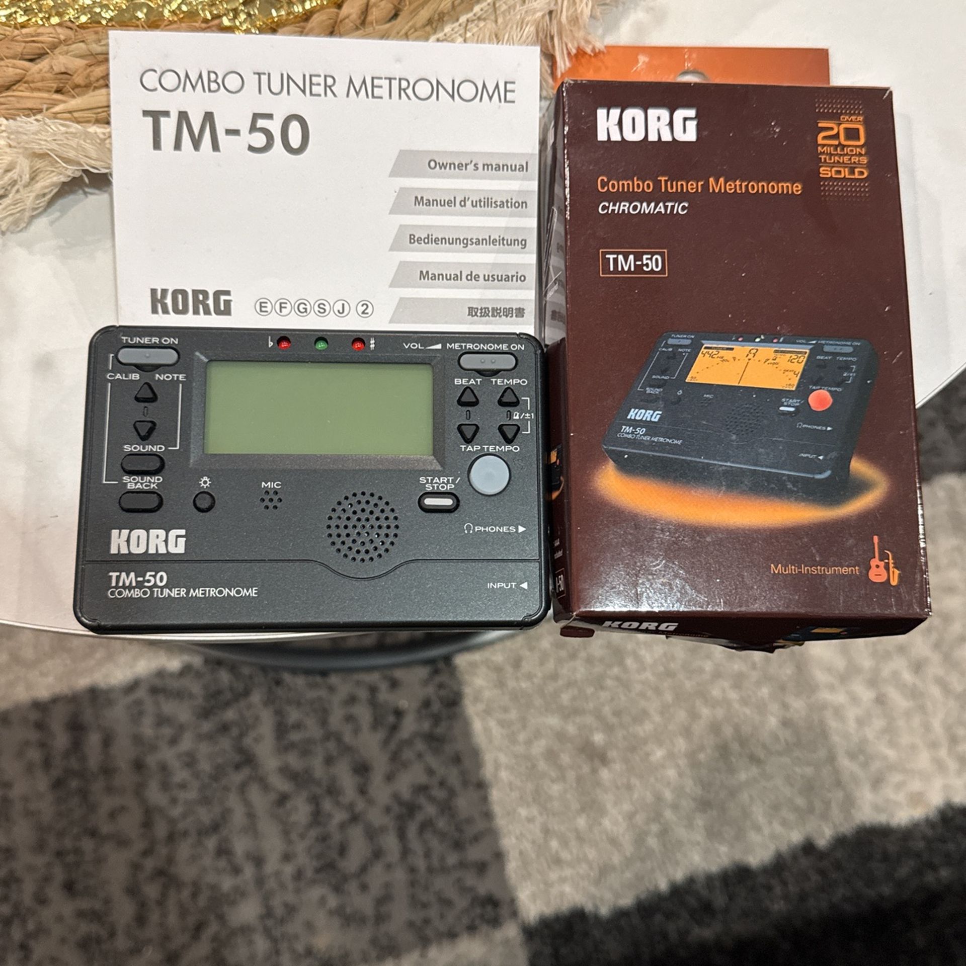 Korg TM50BK Instrument Tuner and Metronome, Black