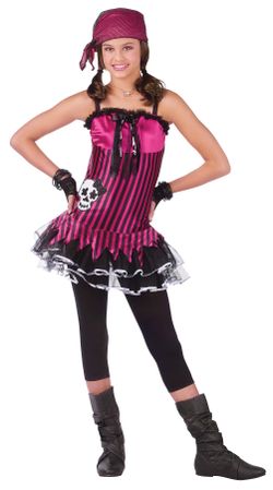 Teen rockin skull pirate costume. Size 12-14