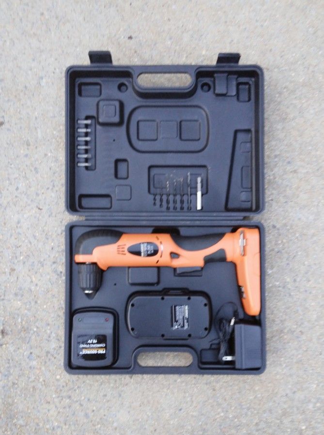 Pro Source 19.2V Battery Powered Right Angle Drill/Driver Kit/Case