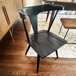 Pottery Barn Westan Dining Chairs - Black Wood (2)