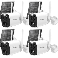 4x Netvue Wireless Solar Security Cameras – Outdoor 1080P Bundle - B231