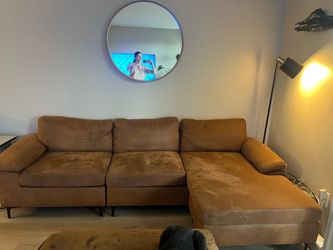 Brown Pleather Sectional