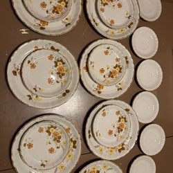 Mikasa Interlude fall floral flowers design  dinner plates small plates and saucers  KJ001