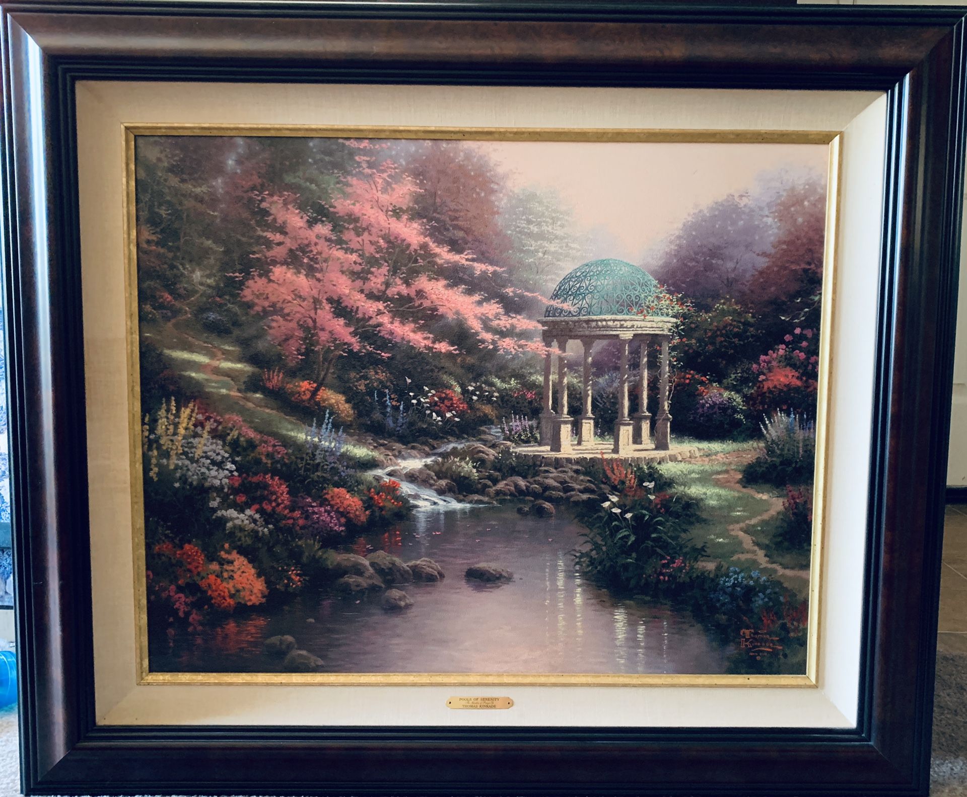 Trend Setters Thomas Kinkade – Pools Of Serenity Glasbild, 8,9 Cm Rund, Mit Aufhängung
