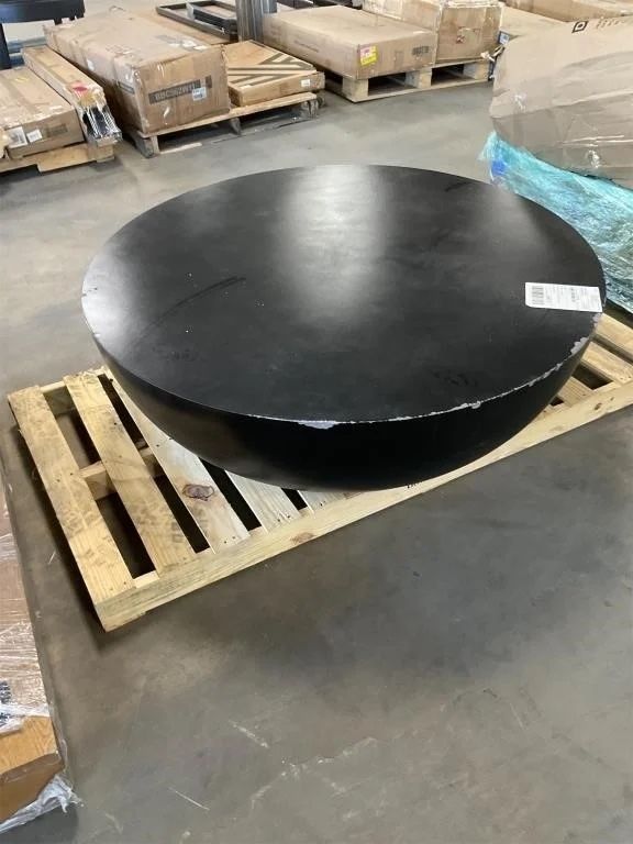 Large Black Tapered Drum Coffee Table (4ft Across)