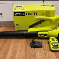 RYOBI ONE+ 18V 90 MPH 250 CFM Cordless Battery Leaf Blower/Sweeper with 2.0 Ah Battery and Charger