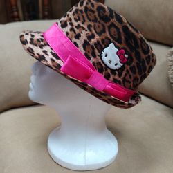 Hello Kitty Girl's Sanrio Leopard Print Fedora Hat O/S Small