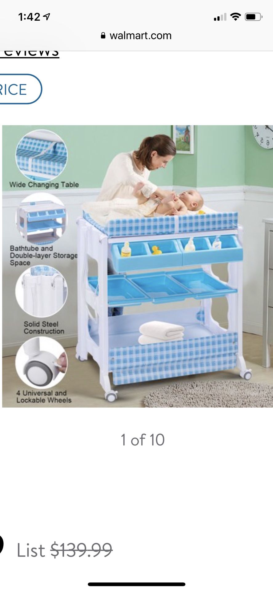 Baby changing table/bath