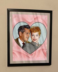 I love Lucy in color  custom art piece with black frame