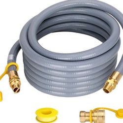30FT 3/4" ID Natural Gas Hose with Quick Connect Fittings for NG/LP Propane Appliances, Grill, Patio Heaters, Generators, Pizza Oven, etc. Useful Indo