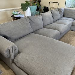 Large Gray Sectional Couch 