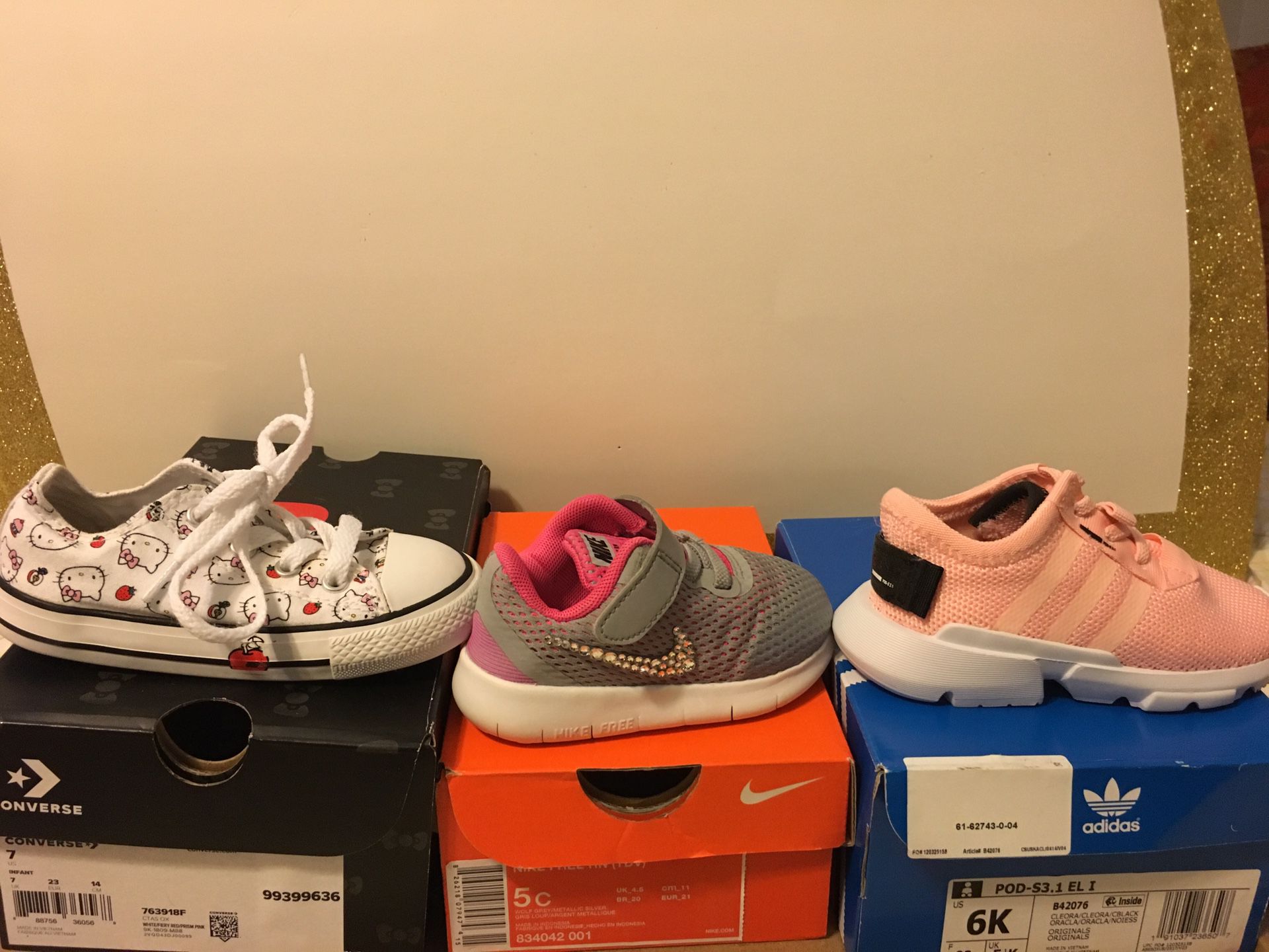 Small girl shoes( Converse, Nike and Adidas)