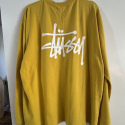 Stussy Logo Mustard Yellow Long Sleeve