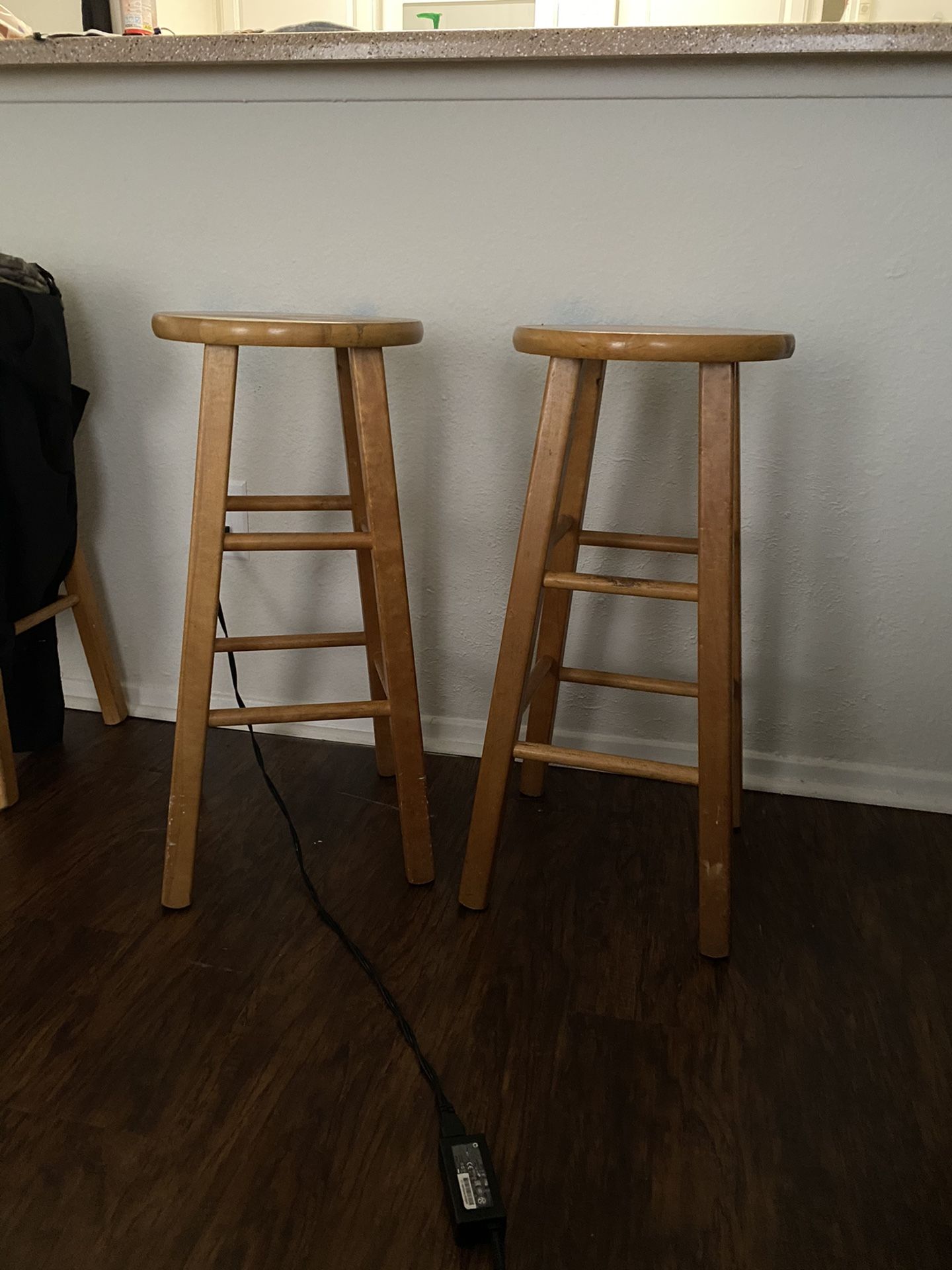 3 wooden stools