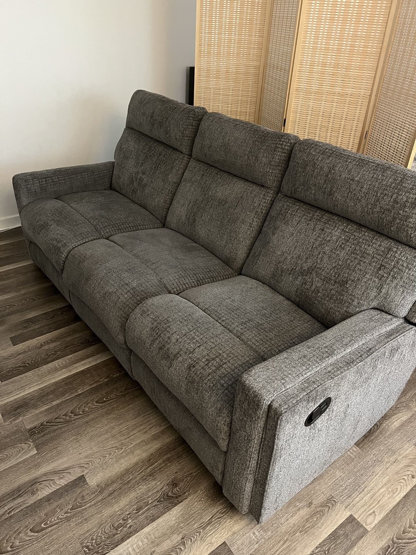 Hewitt Grey Manual Reclining Sofa
