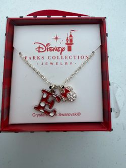 Disney Necklace - Initial Crystal Minnie Bow
