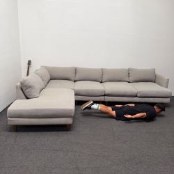 Adeline Foam Adjustable 109" / 139” 3-Piece Sectional Couch - Retails 2.5k (extended version) a Deep