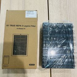2 pack LUNINO K1 True HEPA filters air Purifier 3 layers for Smoke, pollen & More NEW