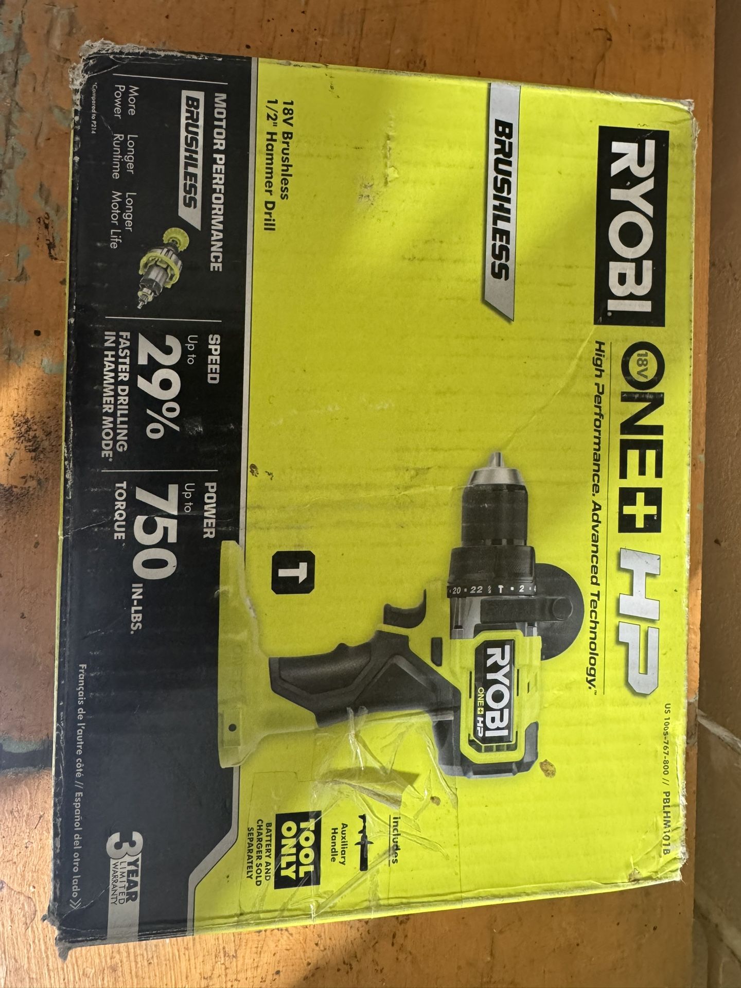 RYOBI 18V 1/2” HAMMER DRILL