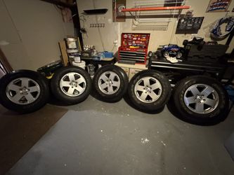 2012 Jeep Wrangler Sahara OEM Rims And Bridgestone Tires Set Of 5. 