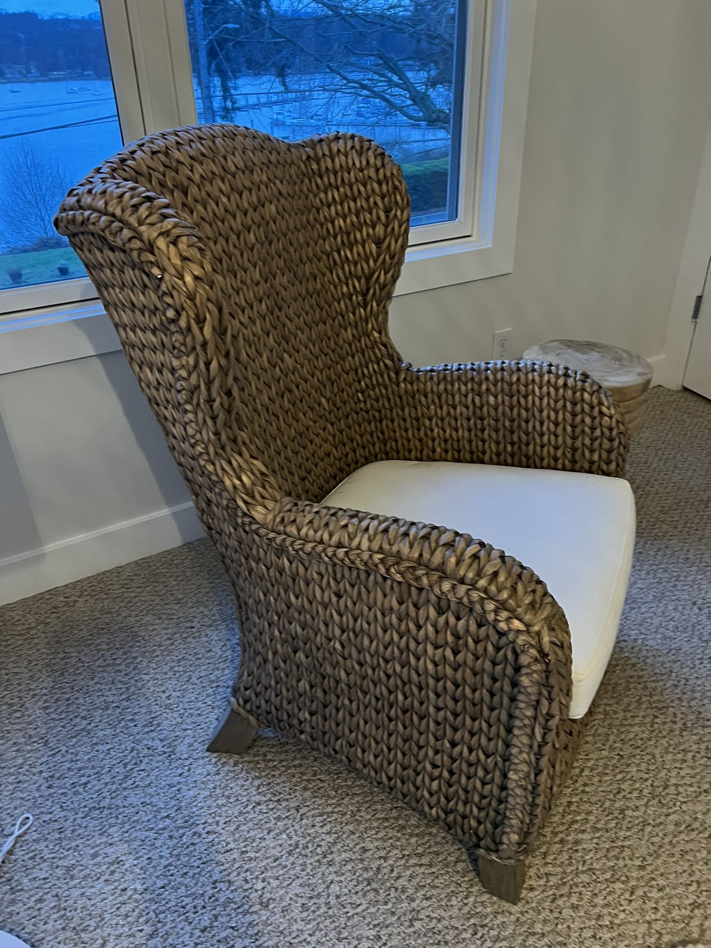 Like New Pottery Barn Seagrass Wingback Chair for Sale in Poulsbo, WA