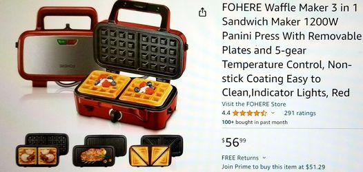 Waffle Maker 3 In 1 FOHERE