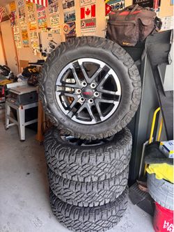 TRD wheels and  Goodyear Wrangler A/T tires