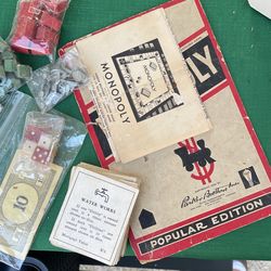 1930’s Assorted Pieces Of Vintage Monopoly Game