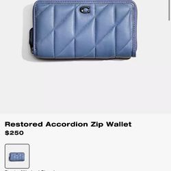 Restored Accordion Zip Wallet Used