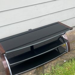 TV stand - wood and glass