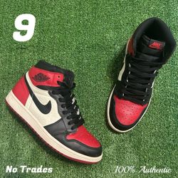 Size 9 Air Jordan 1 Retro High “Bred Toe 2018”🪓