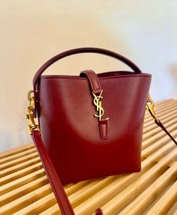 YSL Le 37 Mini bucket bag in burgundy