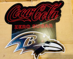 Official Coca-Cola x Baltimore Ravens Light-Up Sign – Limited Collector’s Piece! 🔥