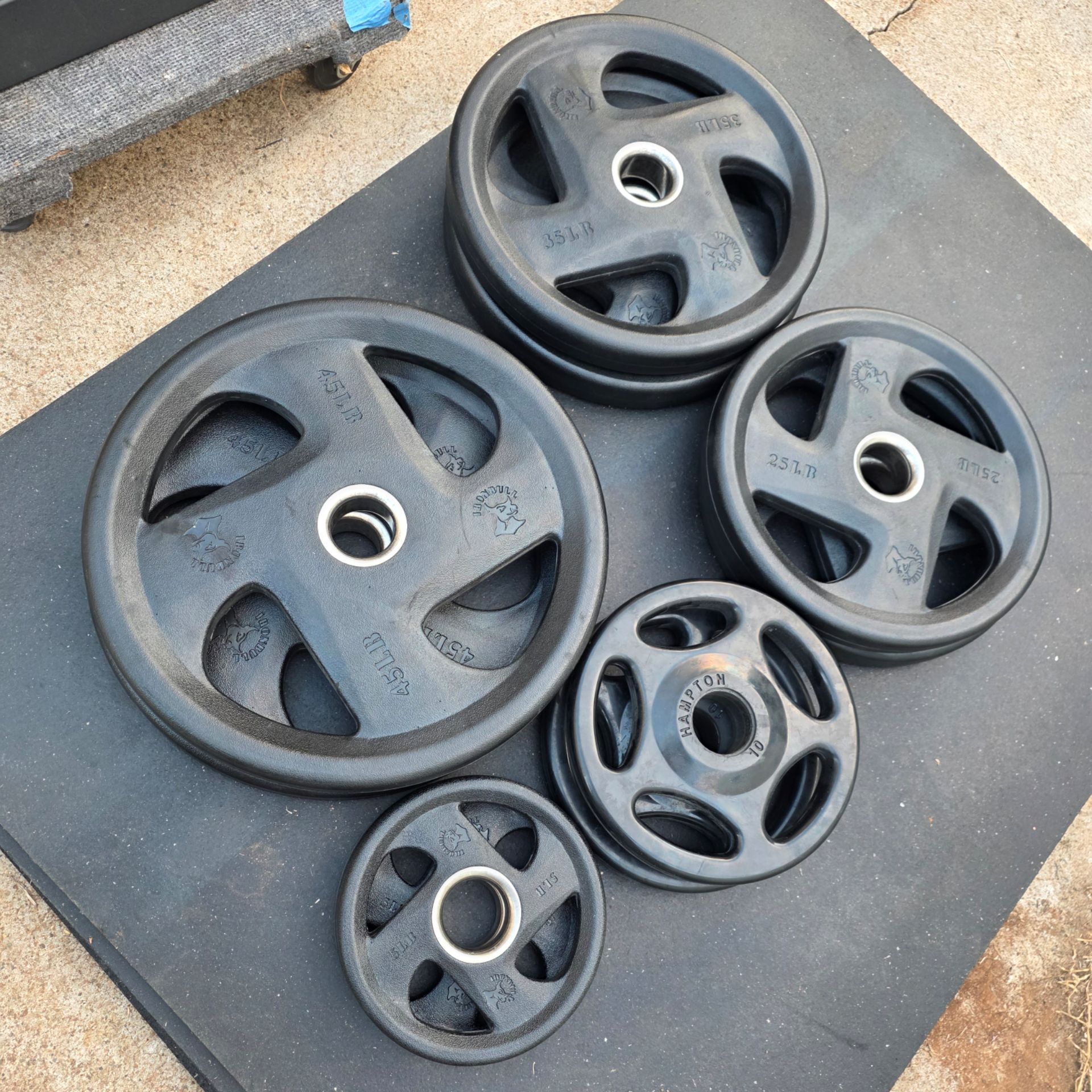 240lbs Rubber Coated Olympic Weight Plates Set