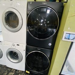 Washwr And Dryer Whirlpool Black No Credit Needed