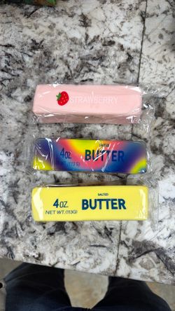 Butter & Strawberry Squishy Toys – New – $6 Each