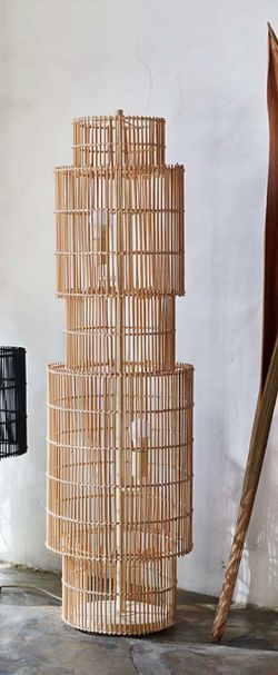 Wicker Standing Lamp Crate and Barrel