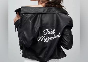 “Just Married” Pleather Jacket Davids Bridal Large