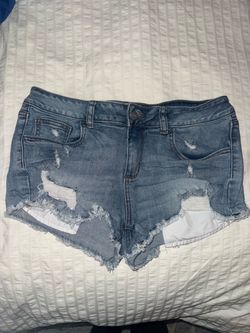 PINK Victoria’s Secret Blue Distressed Denim Cut Off Shorts (size 10)